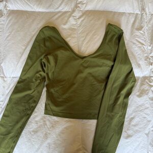 lululemon athletica Olive Green Long Sleeve Bodysuit
